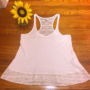 Forever 21 White Racerback Tank Top